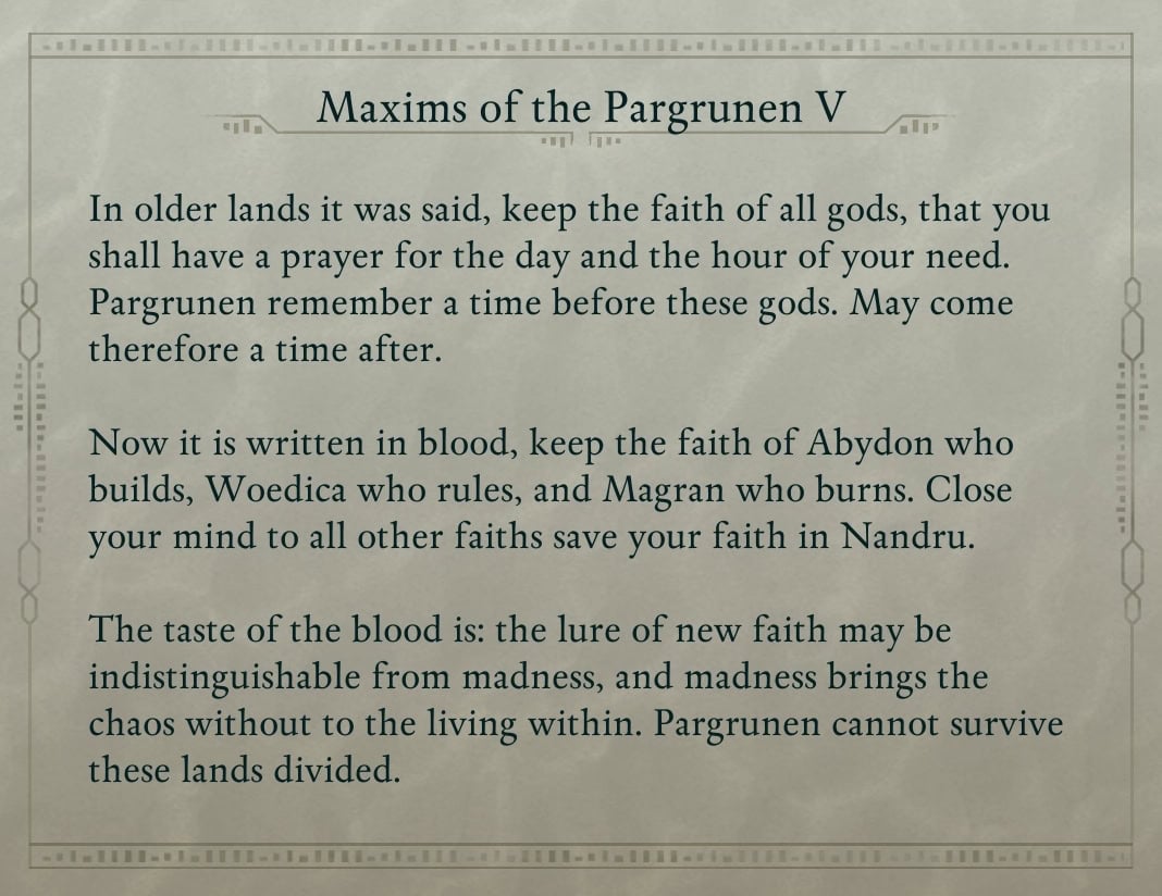Maxims of the Pargrunen V