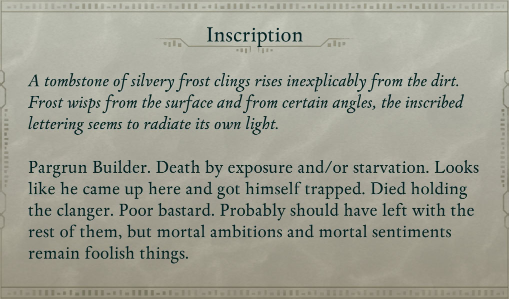Ornate Pargrun Key Room Inscription
