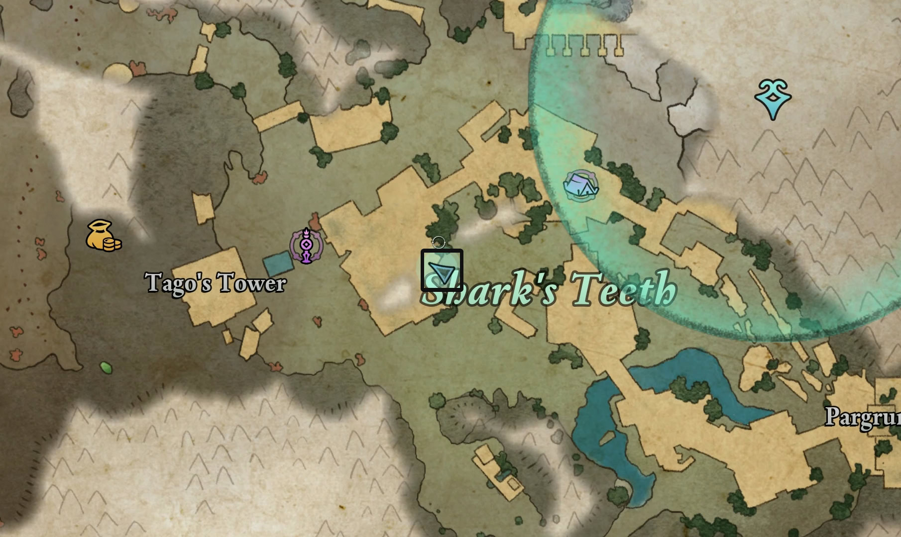 Ornate Pargrun Key door Map