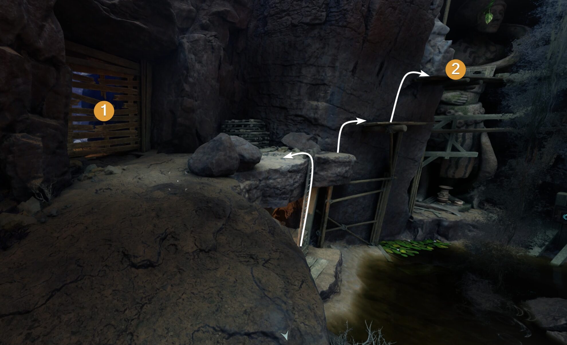 Wooden fence and skeleton loot