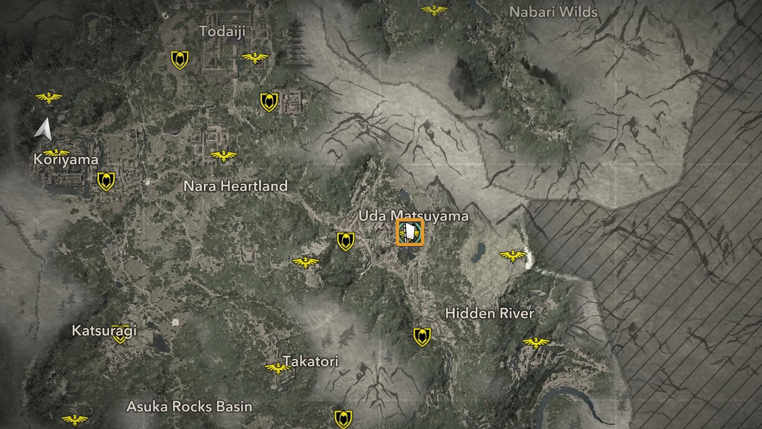 Akiyama Clan Kamon Location Map