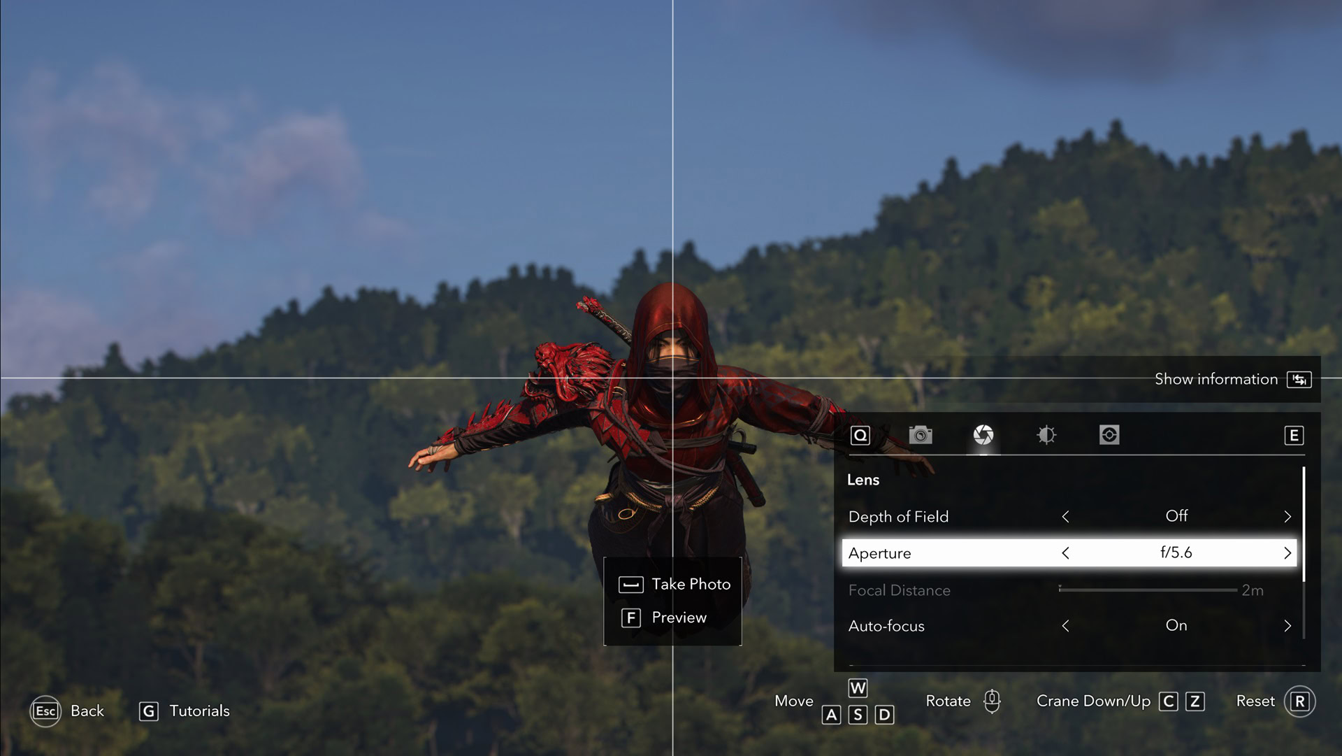 Assassin's Creed Shadows photo mode lens menu 2