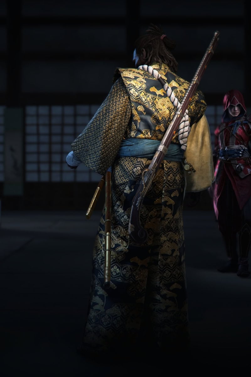 Elegant Samurai Outfit Back Preview