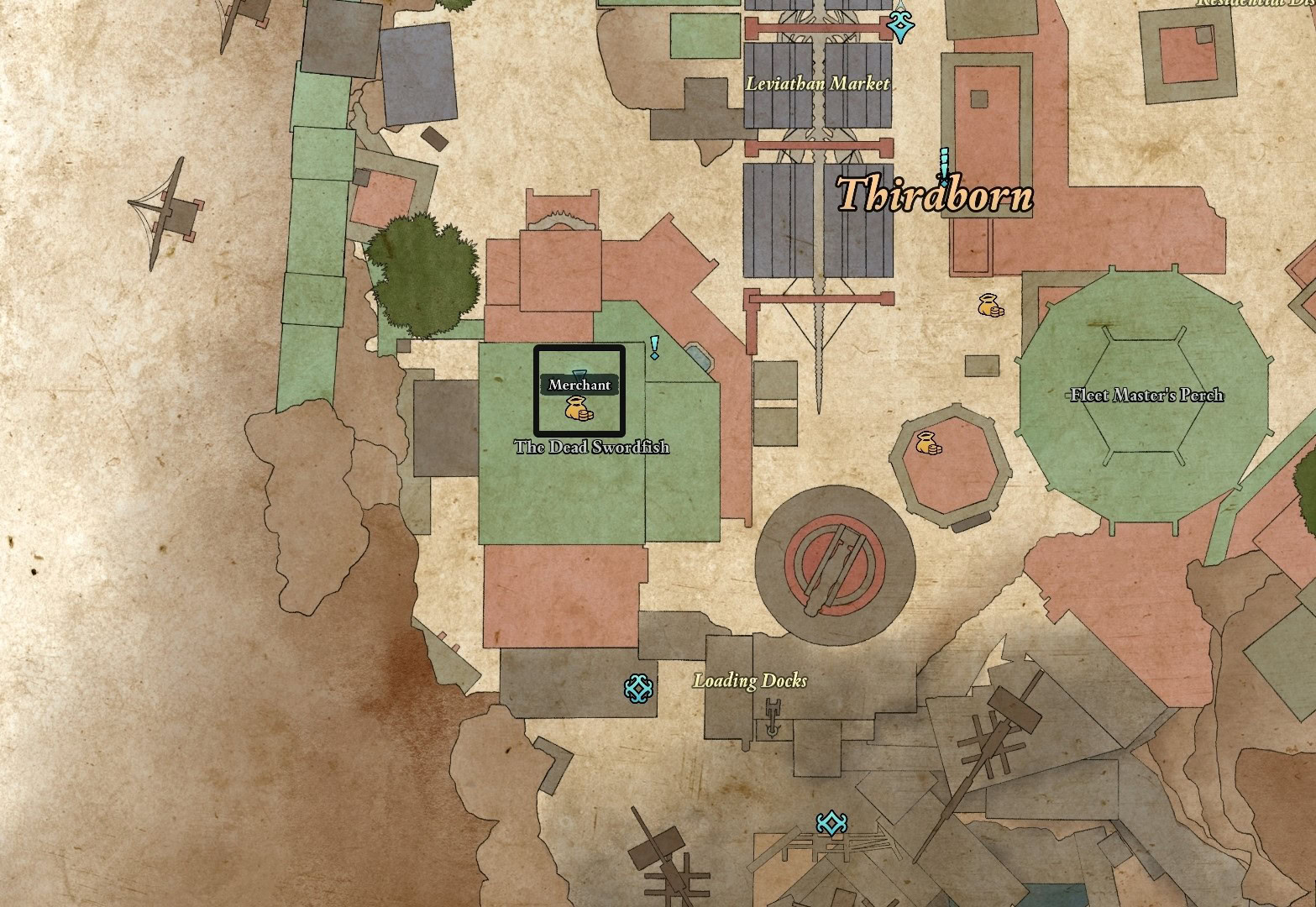 Fragments of the Eyes Clues Vendor Map