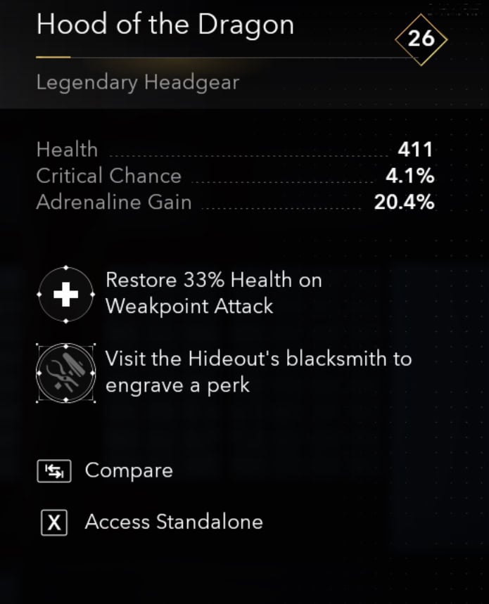 Hood of the Dragon Light Armor Stats