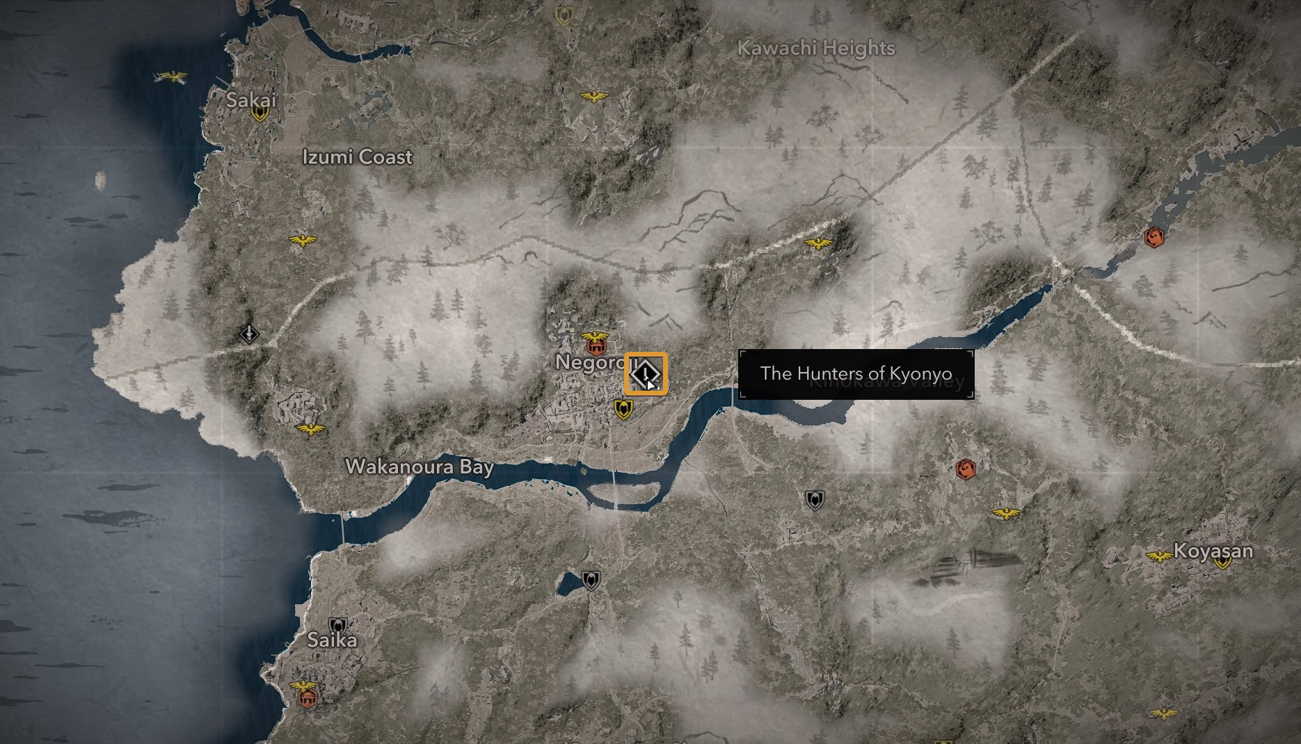 Kyonyo location - Start of The Hunters of Kyonyo quest Map