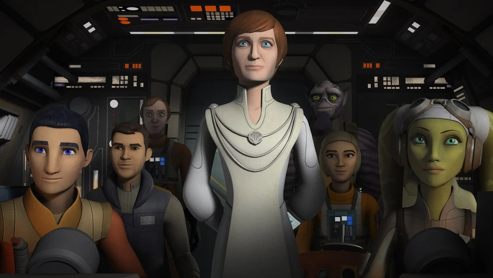 Mon Mothma with the Ghost crew