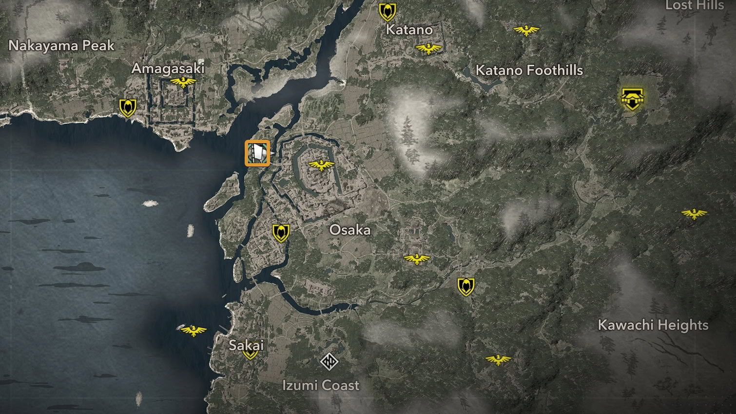 Oda Clan Kamon Location Map