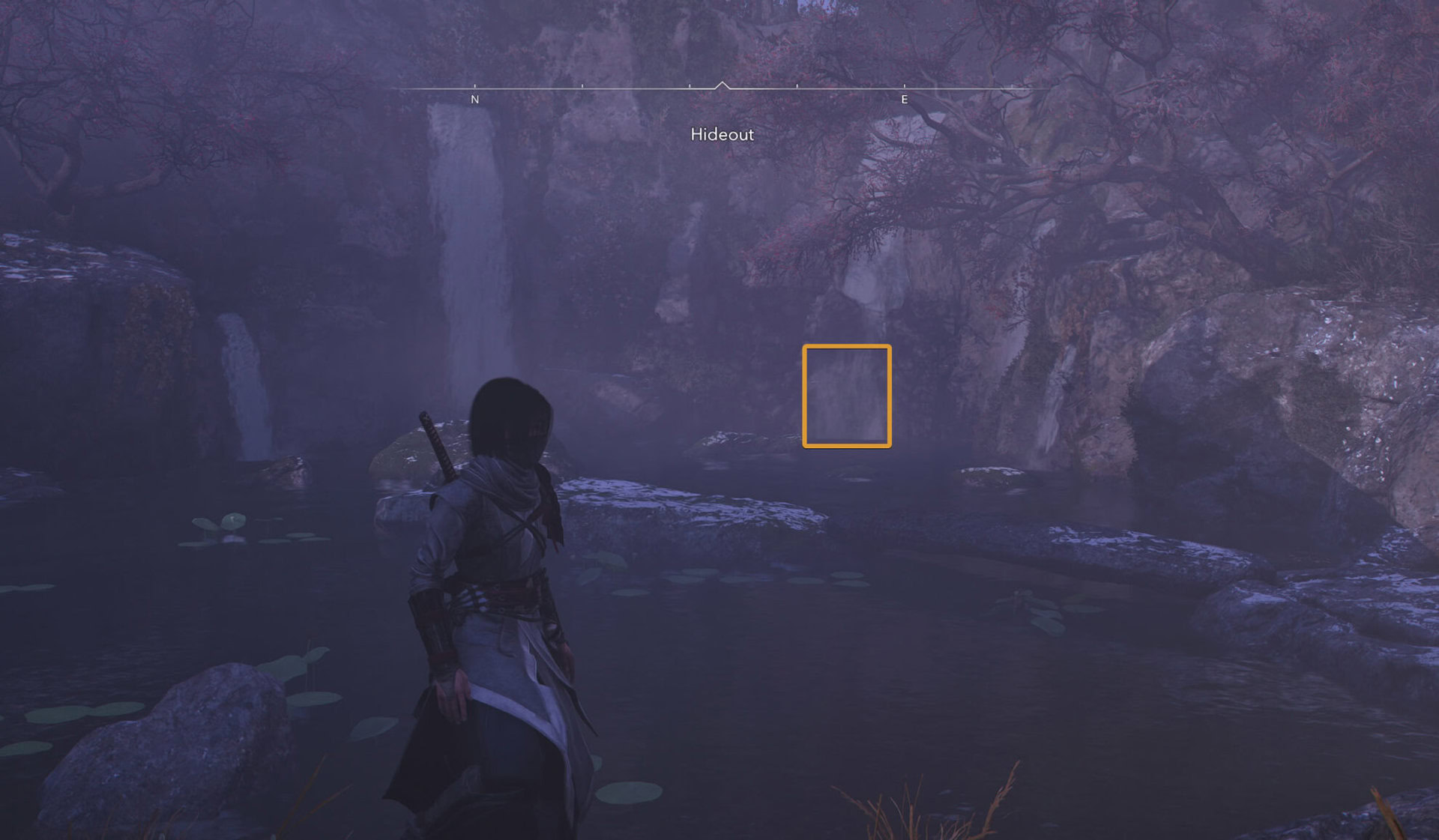 Secret cave behind the waterfall in the Hideout