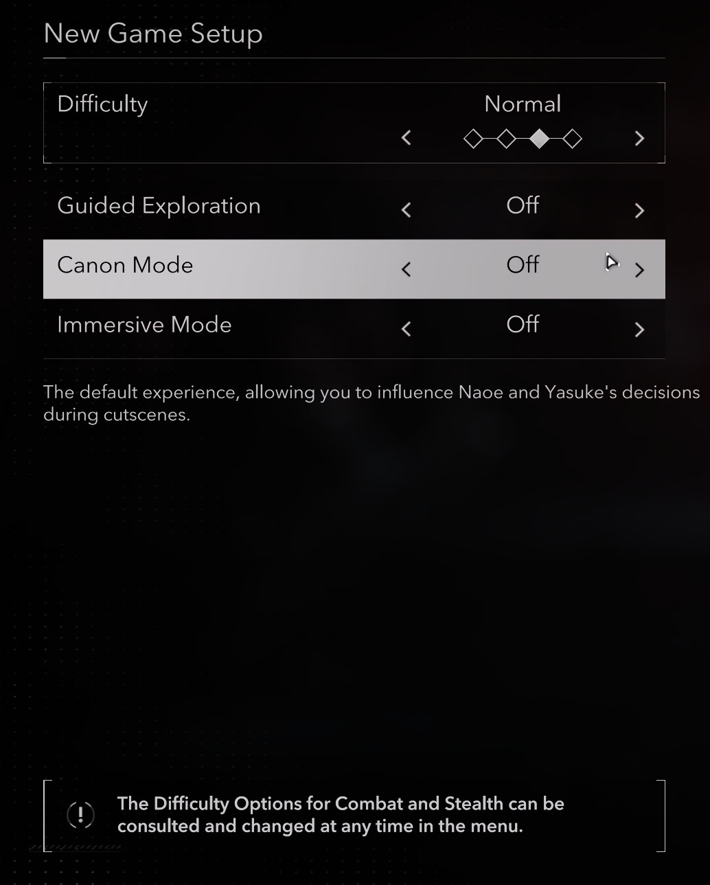 Startup settings - Canon Mode