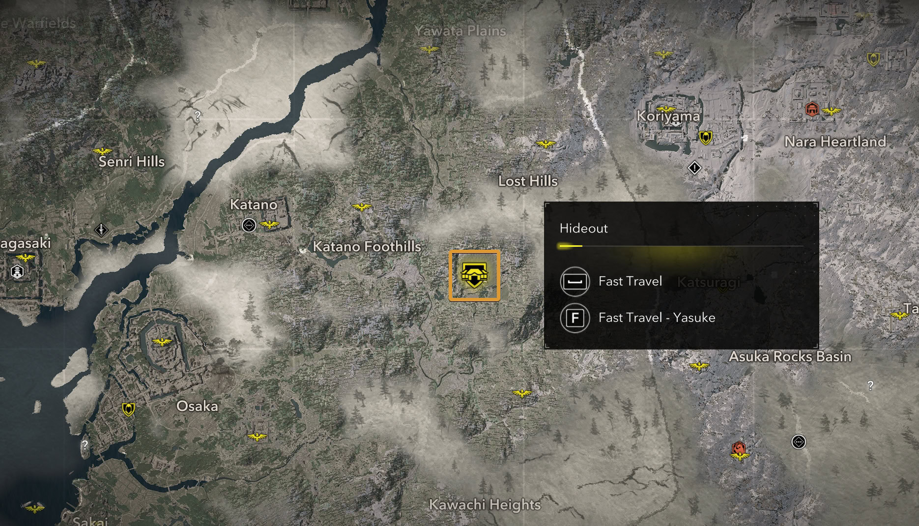 The Hideout's location on the Map