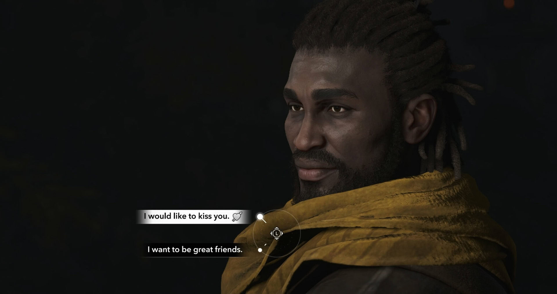 AC Shadows Romance Heart with Arrow Dialogue Choice