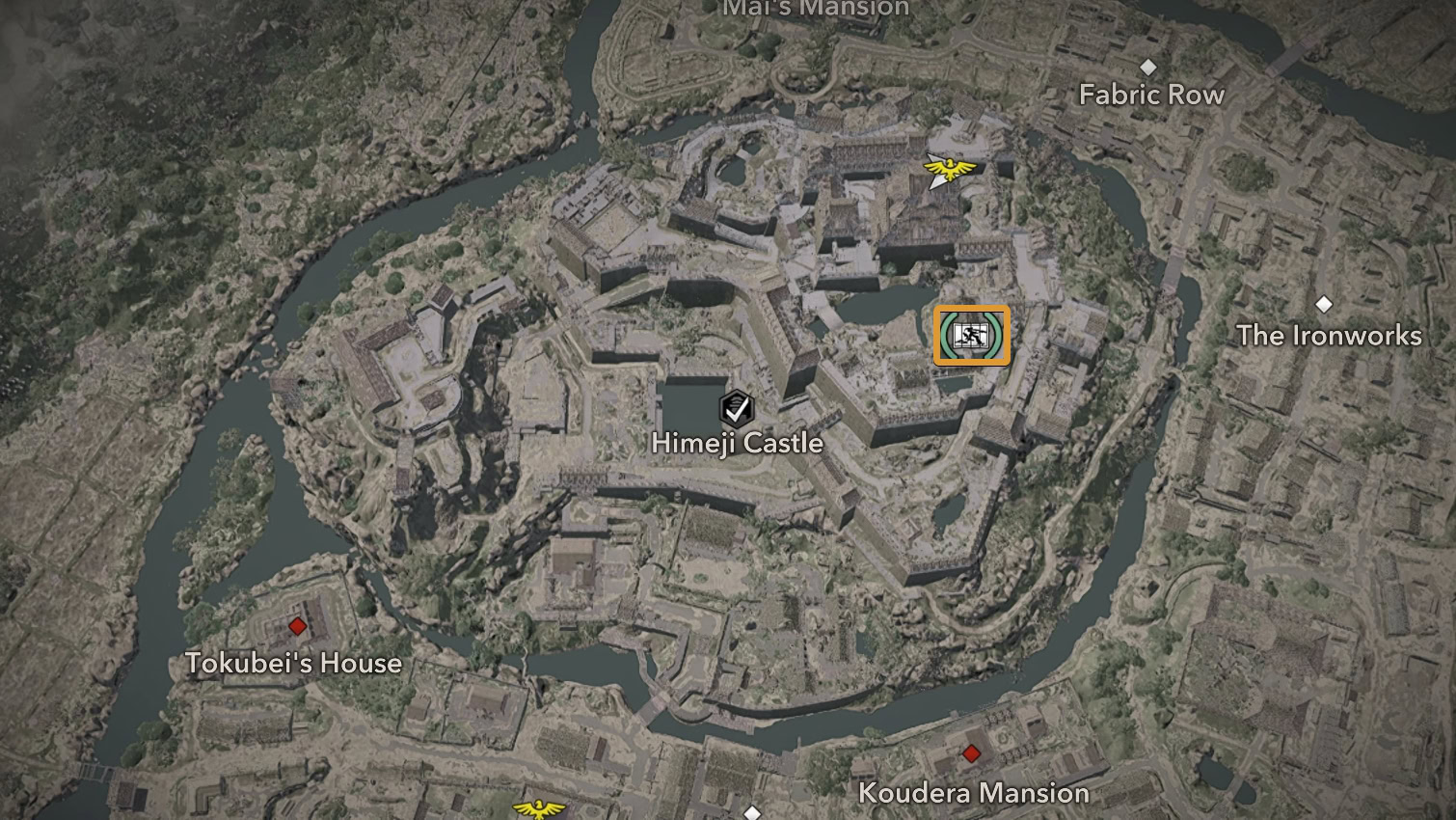 Himeji Castle Kano Painting Location Zoom 4