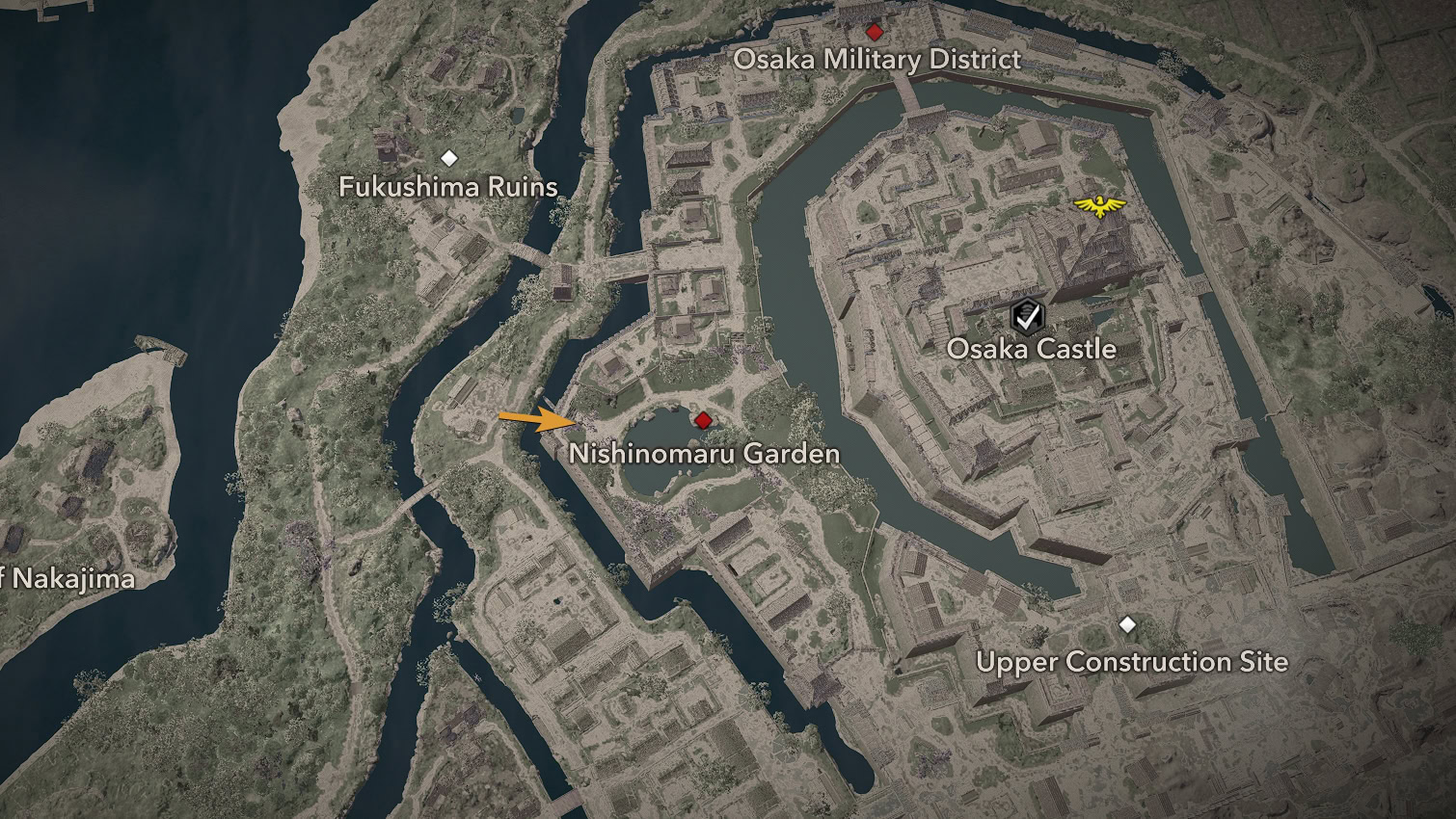Nishinomaru Garden Shortcut Location