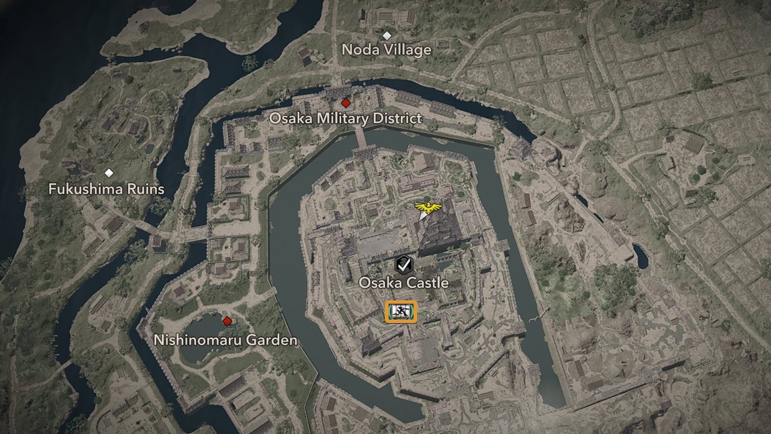 Osaka Castle Kano Painting Location Zoom 4