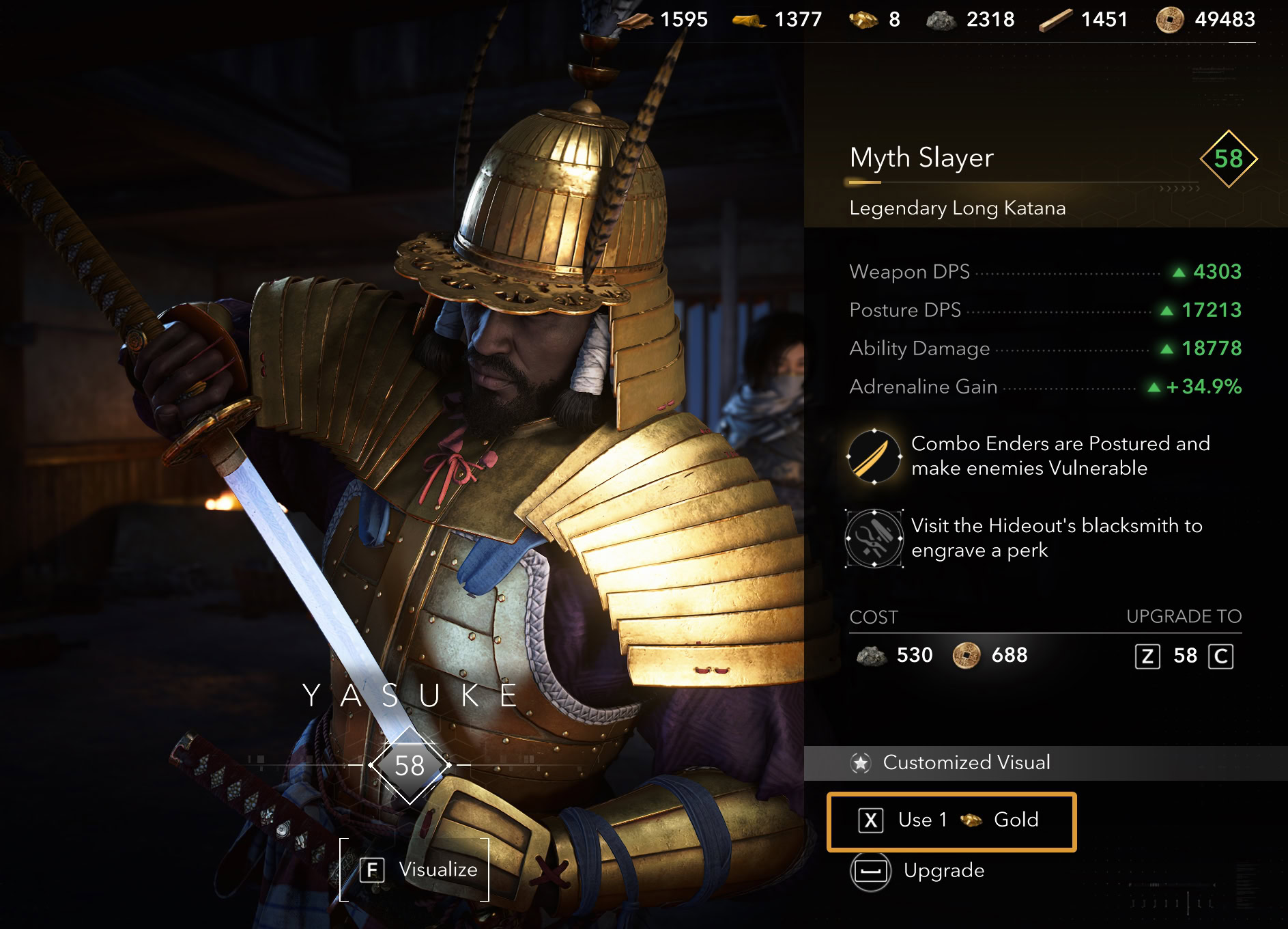 Use Gold to Upgrade