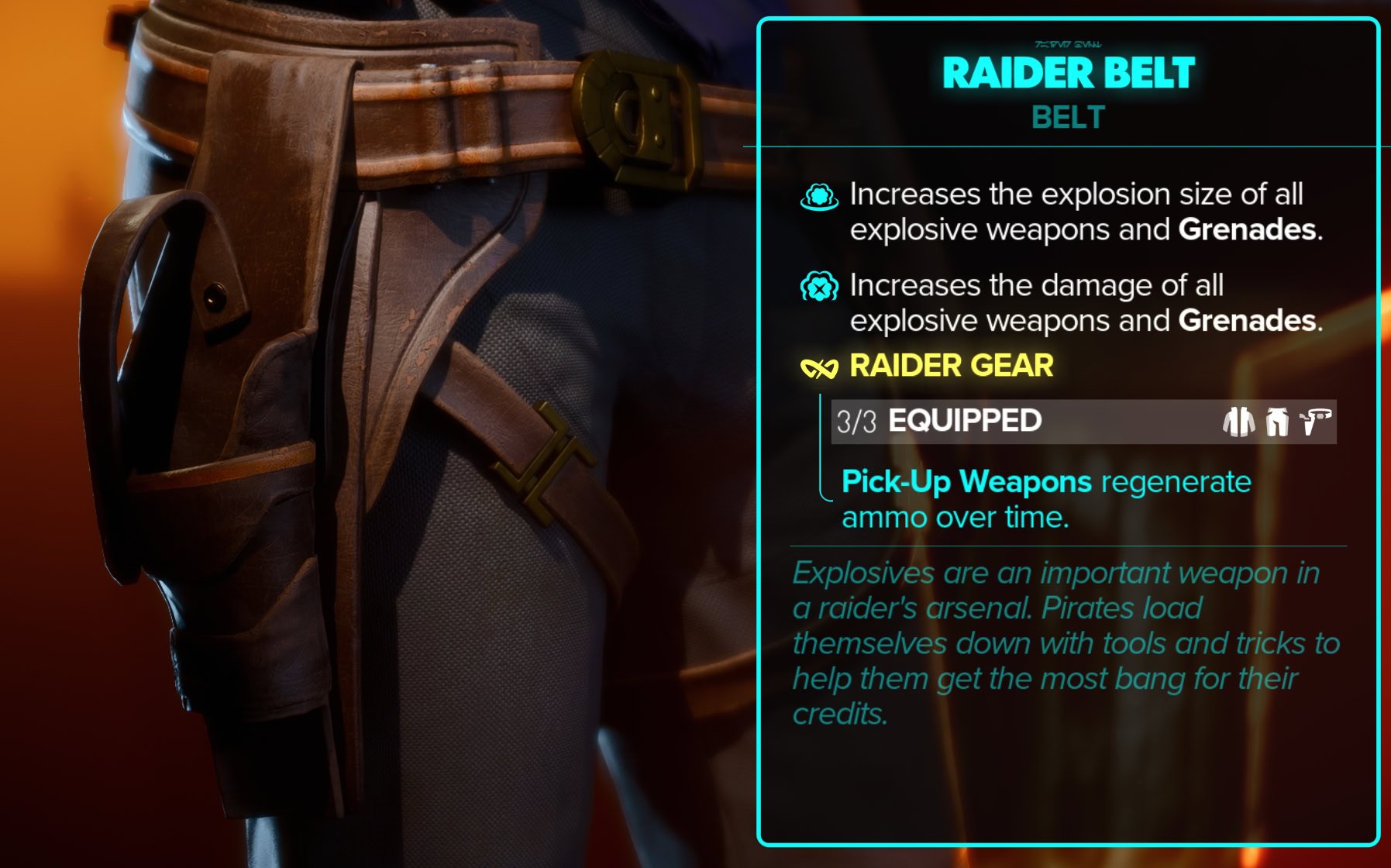 Raider Belt Stats with Preview