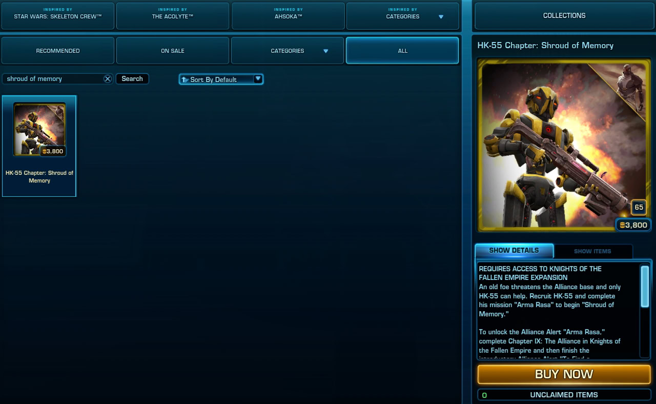 Shroud of Memory Mission unlock on the Cartel Market