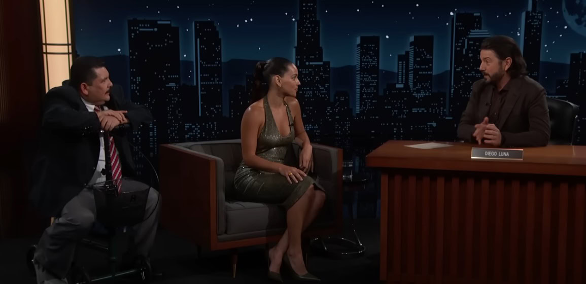 Diego Luna and Adria Arjona on Jimmy Kimmel live