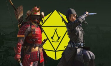 AC Shadows DnD Builds Yellow d20 Green Background Featured v1