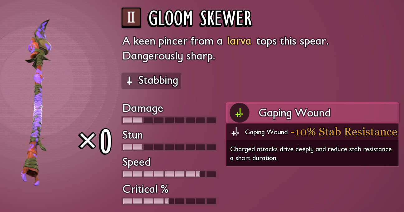 Grounded 2 - Gloom Skewer Stats