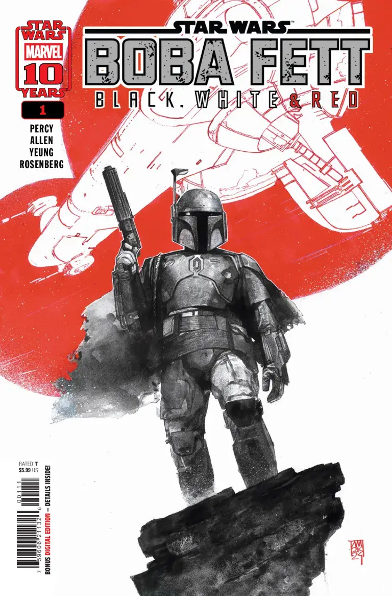 Boba Fett Black, White & Red Issue 1 Cover