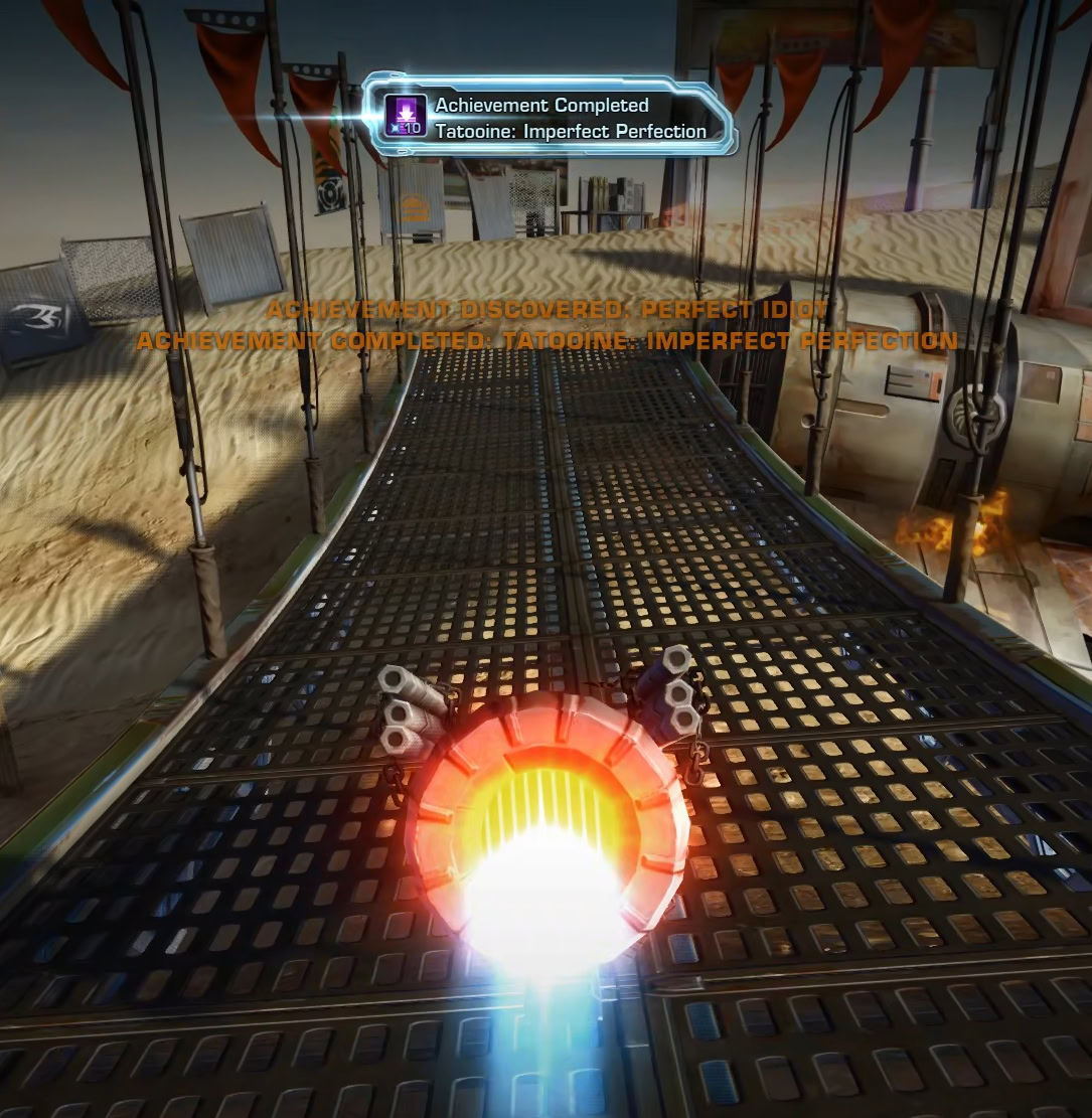 Completing a secret achievement for obstacles on Tatooine