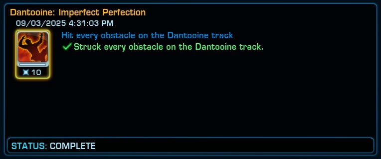 Dantooine - Imperfect Perfection Achievement