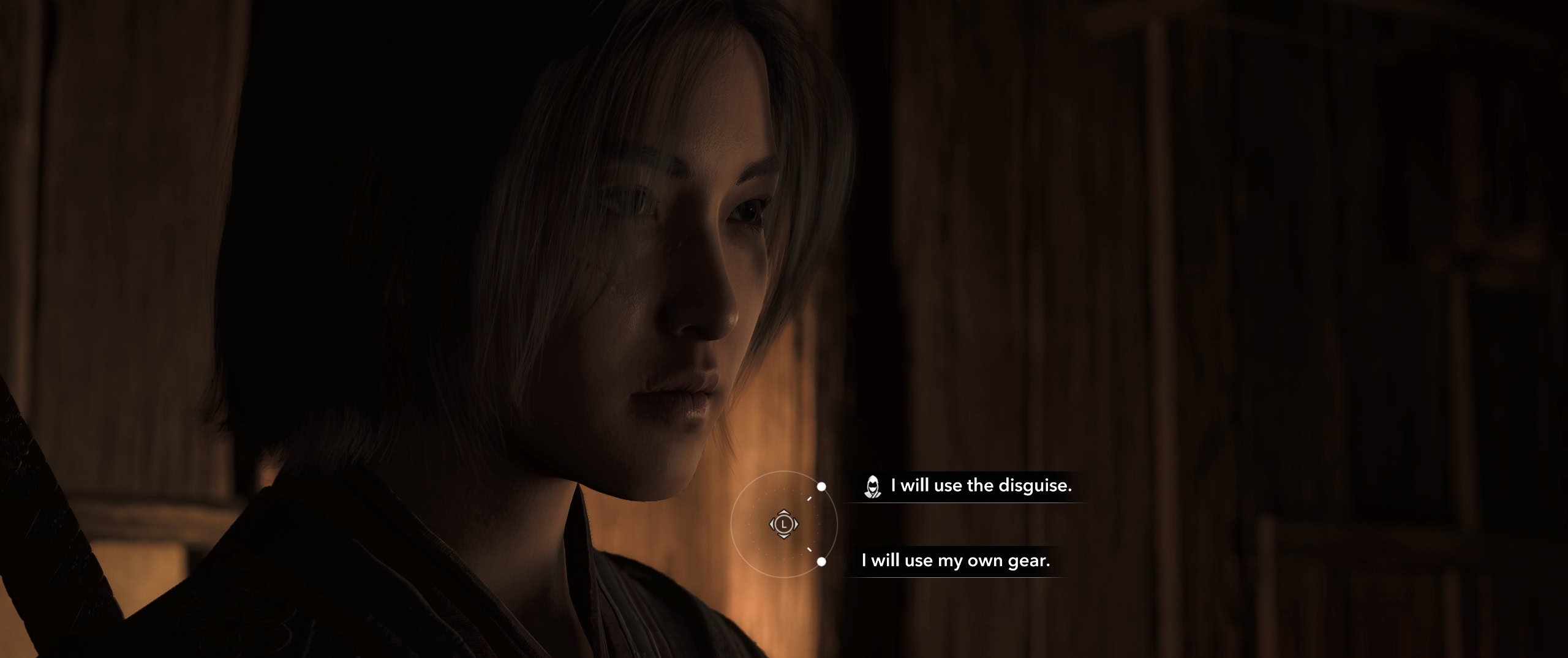 Naoe Use the Disguise or Own Gear