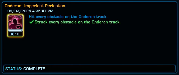 Onderon - Imperfect Perfection Achievement