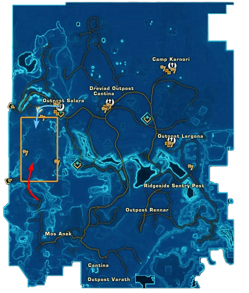 Outlaw's Den accessing points