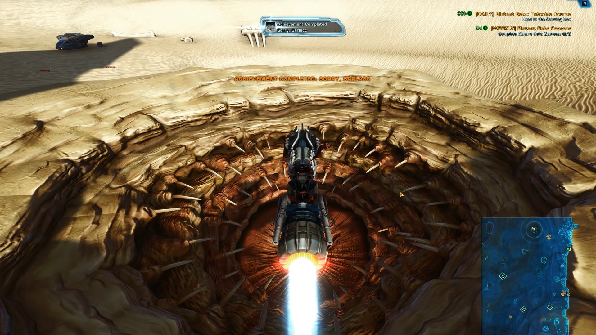 Unlocking achievement Sorry, Sarlacc