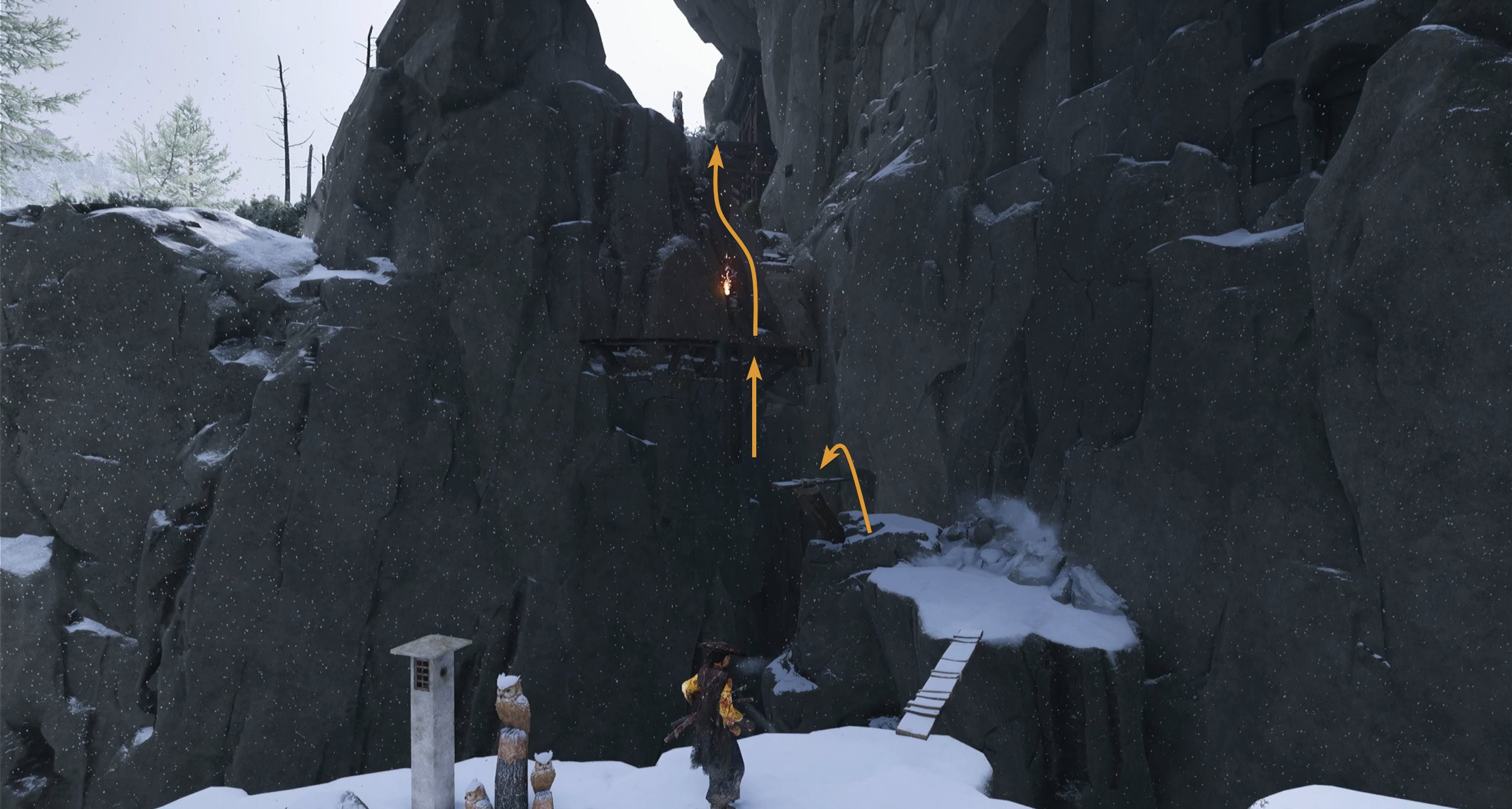 Climb up the cliff to Enomoto's Dojo