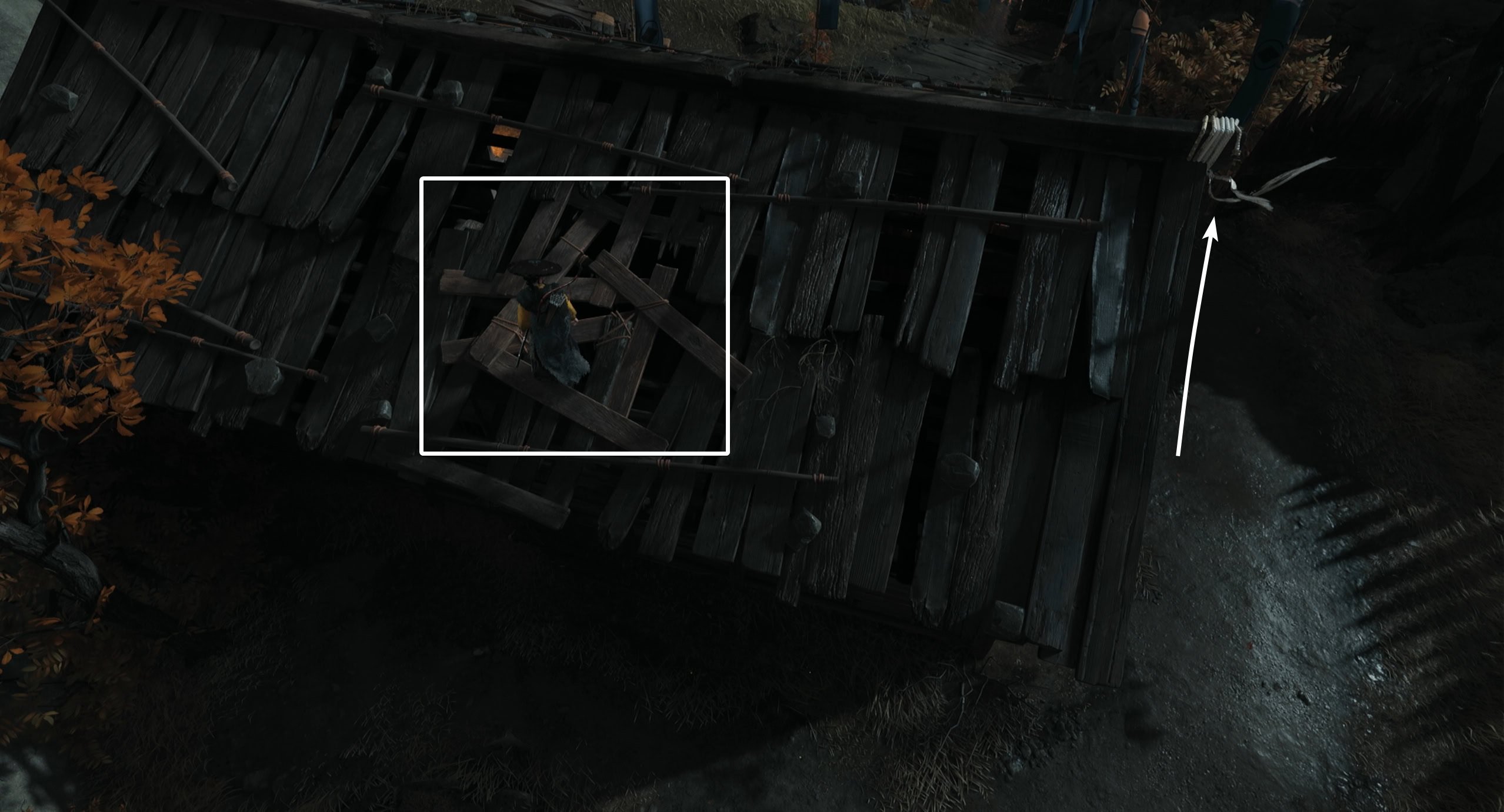 Climb up to Goro's Roof and look at planks