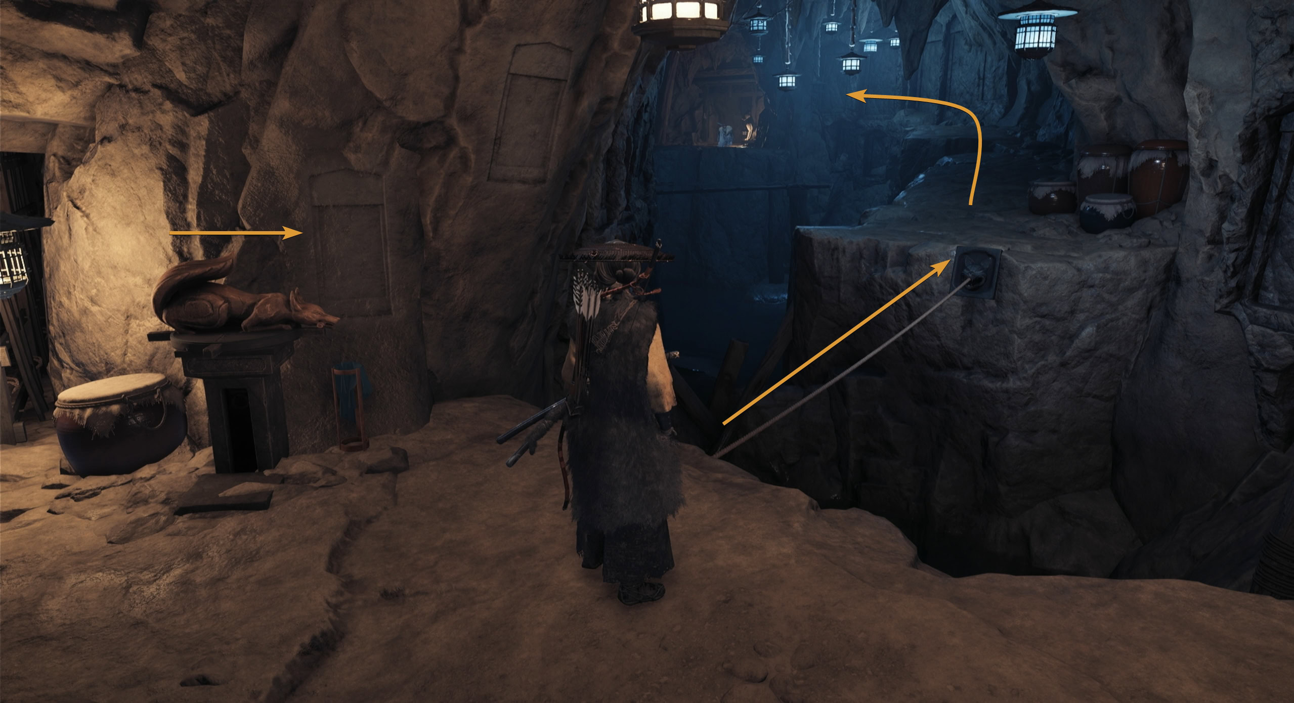 Cross the gap hidden rope activated arrows