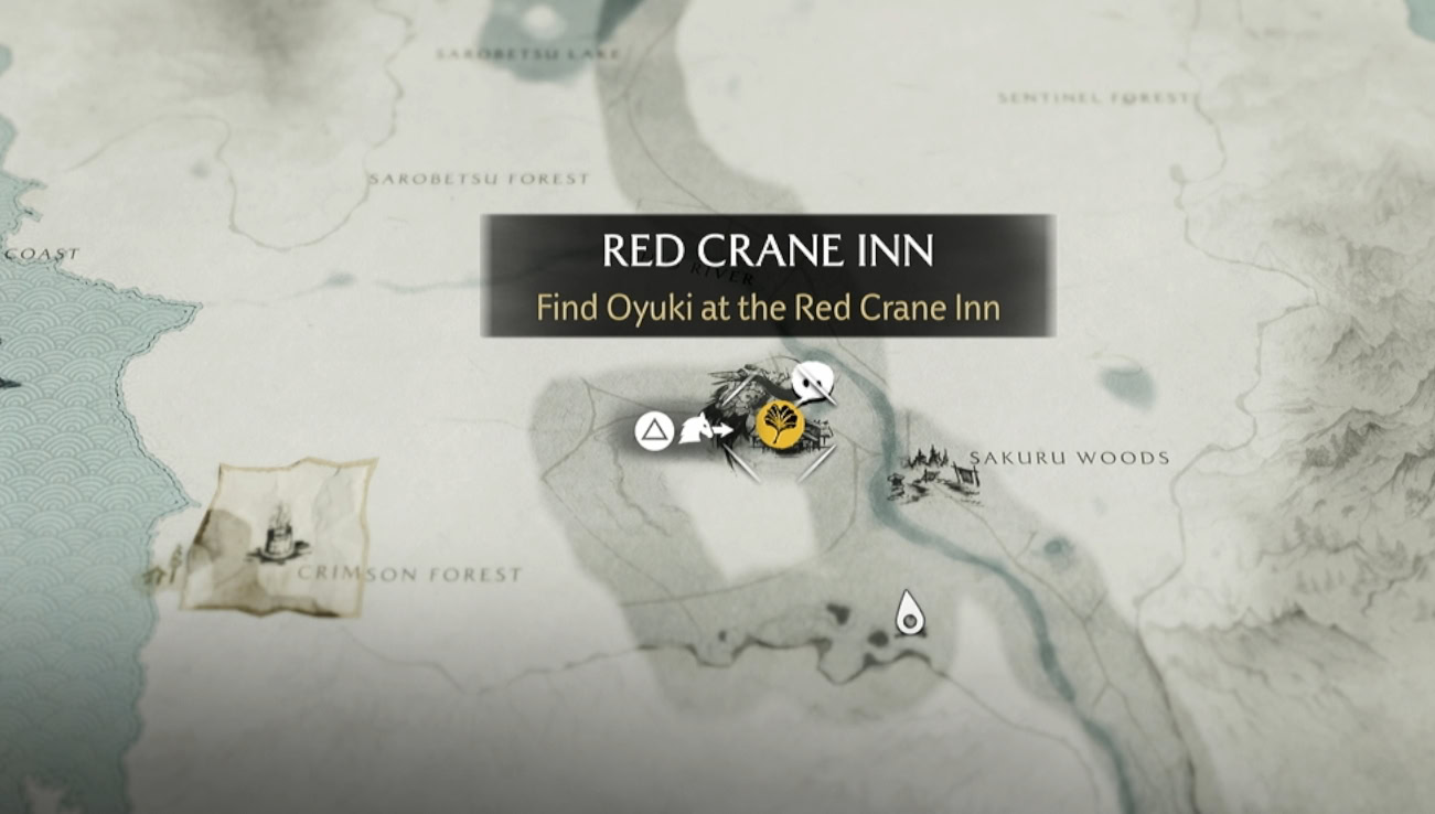 Find Miyuki at the Red Crane Inn Way of the Shamisen Map