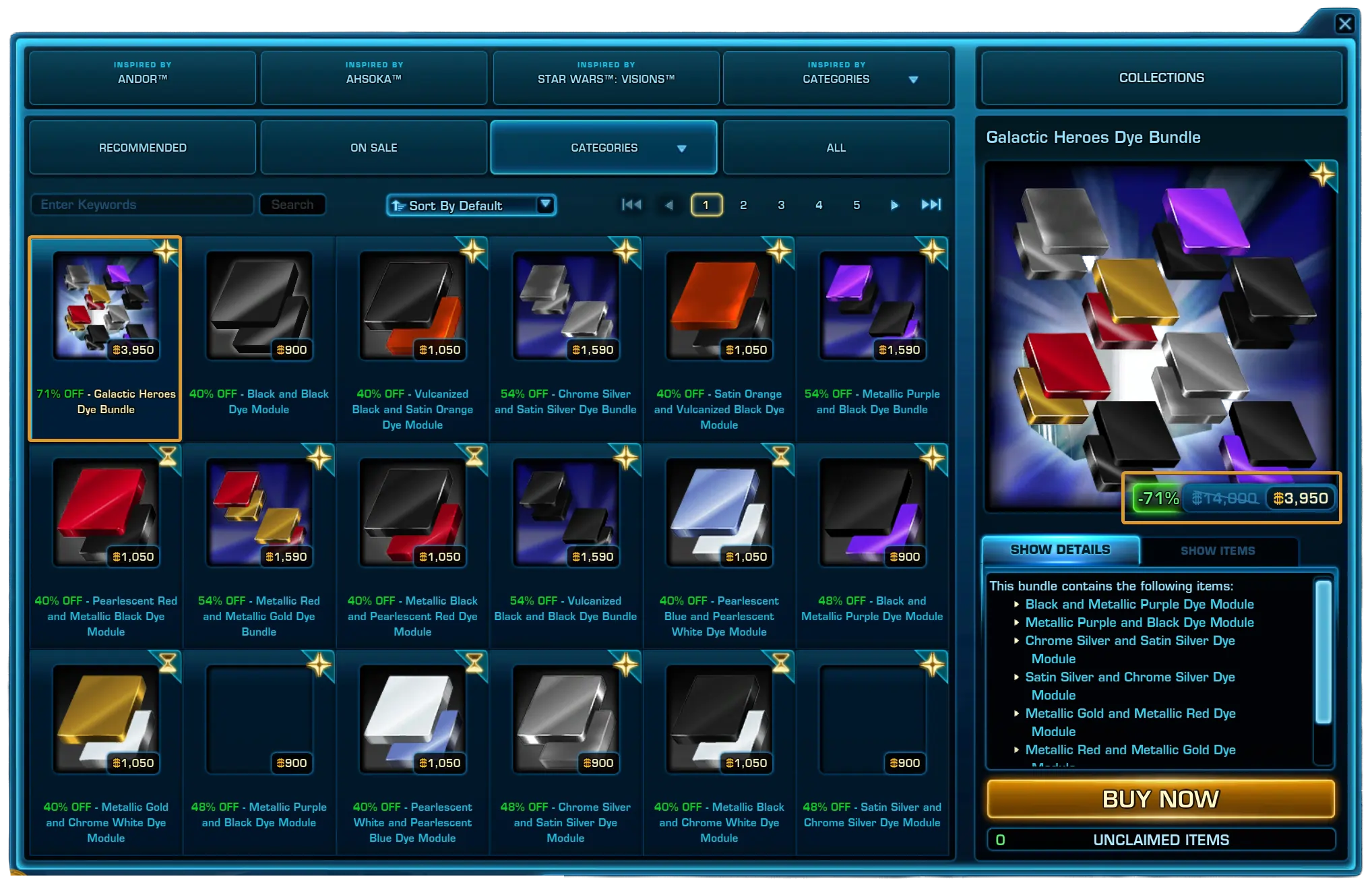 SWTOR Cartel Market - Galactic Heroes Dye Bundle Preview