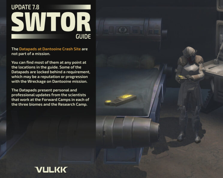 Datapad Locations at Dantooine Crash Site in SWTOR