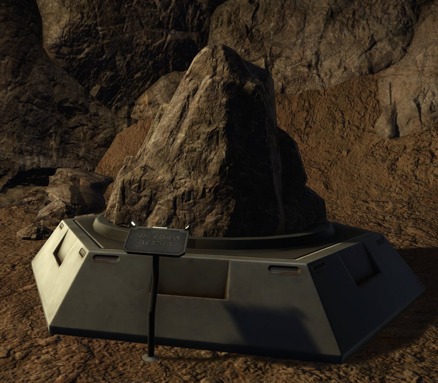 The strange rock with a label