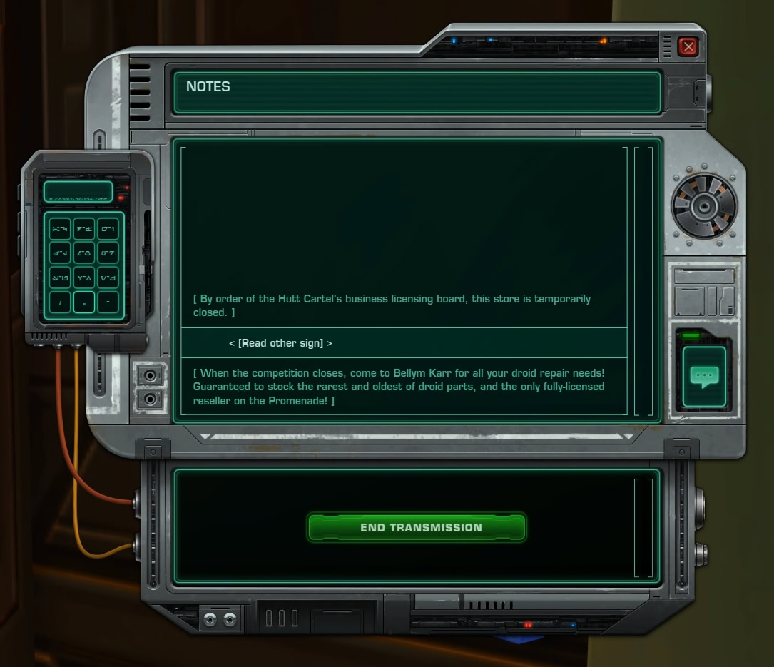 Comlink messages from the store owner