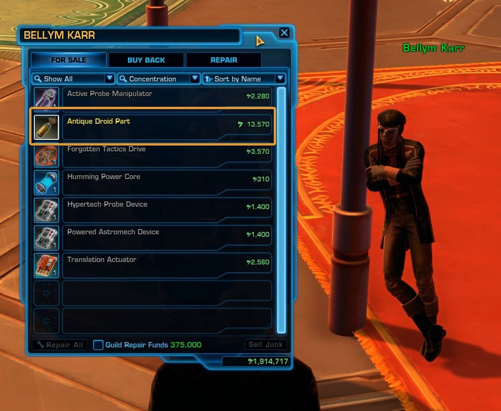 Purchase the Antique Droid Part from Bellym Karr