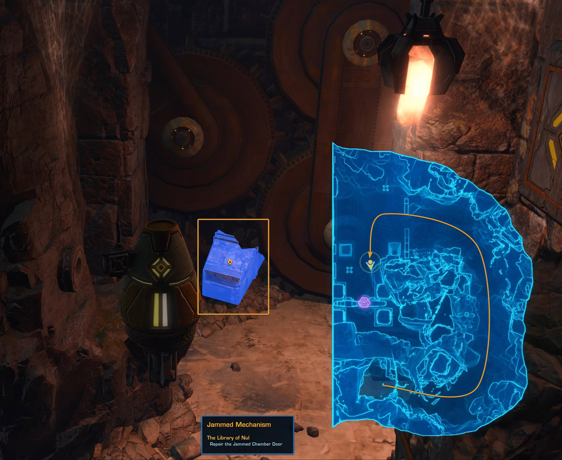 Unblock the door's mechanism