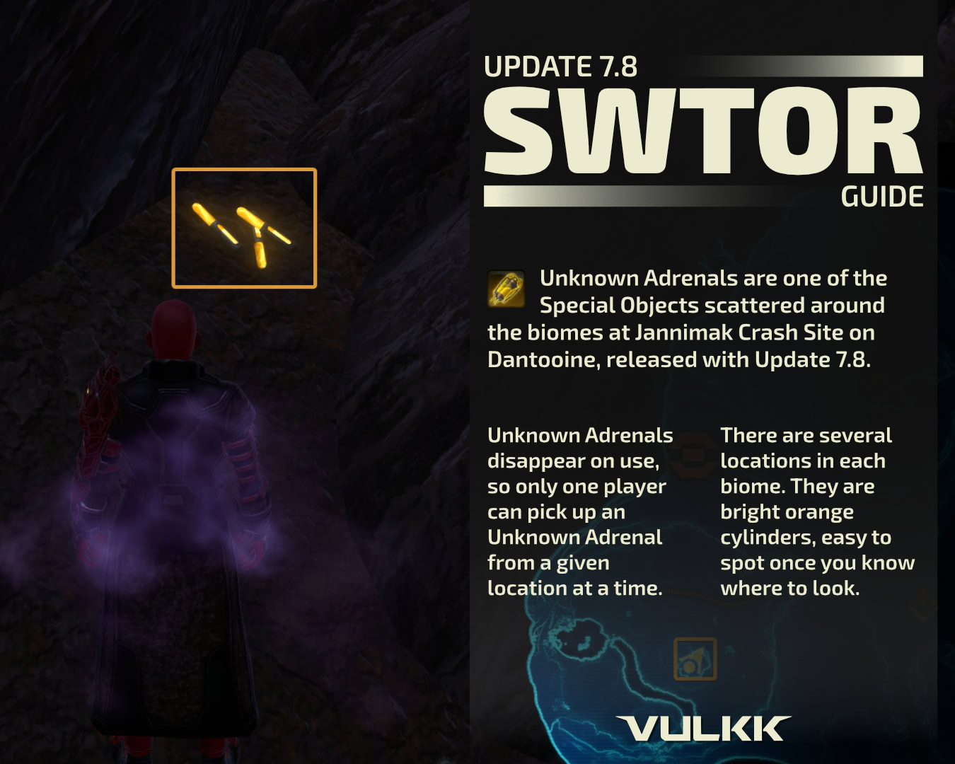 Unknown Adrenals Guide and Locations at Dantooine Crash Site in SWTOR