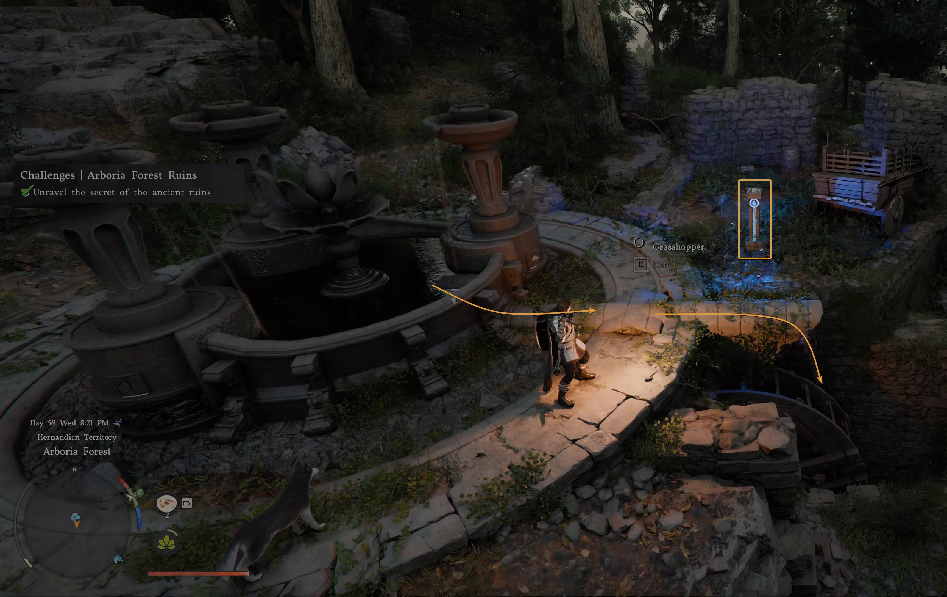 Arboria Forest Ancient Ruins puzzle completed, water flowing