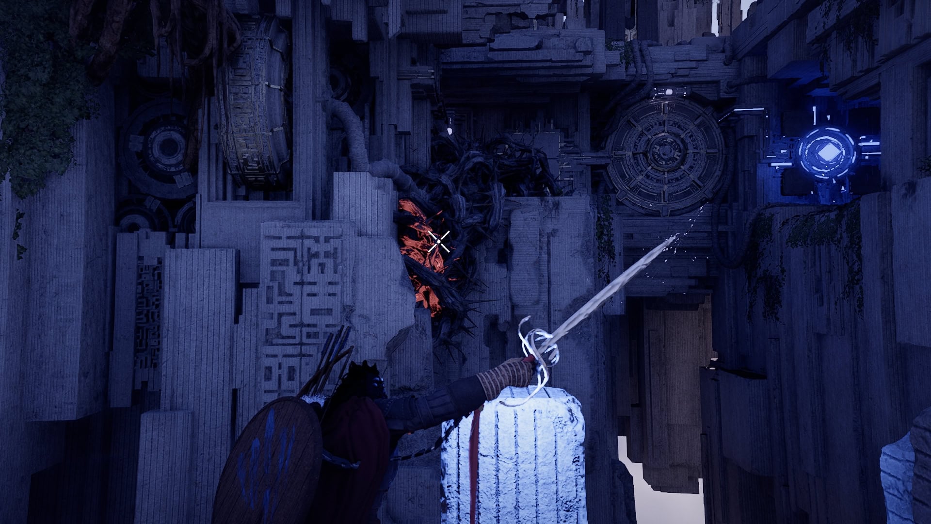 Burn the vines on the left side