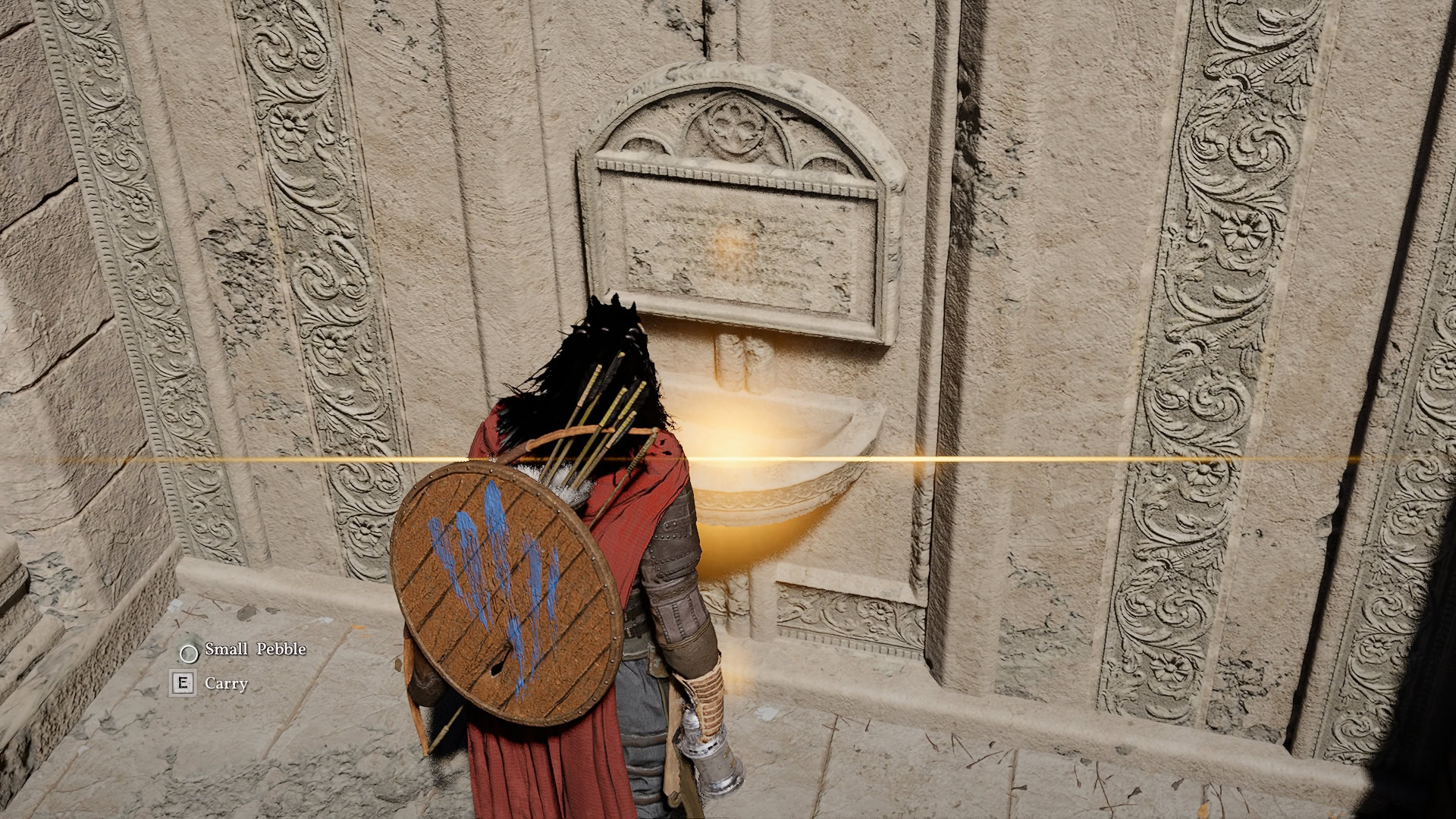 Place the pebble in the bowl