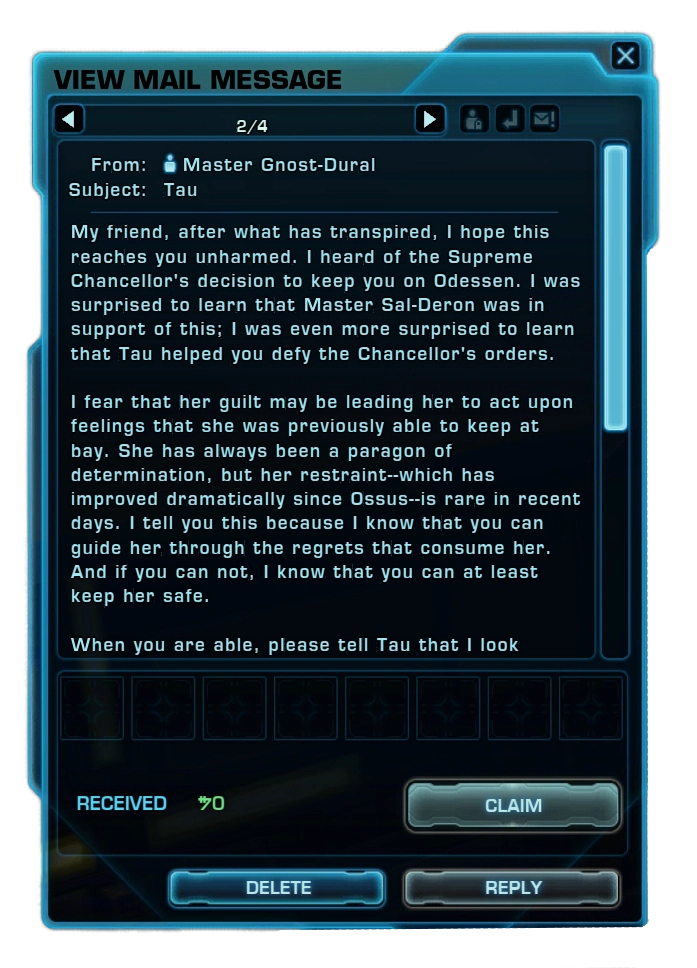 Master's Enigma Mails - Tau