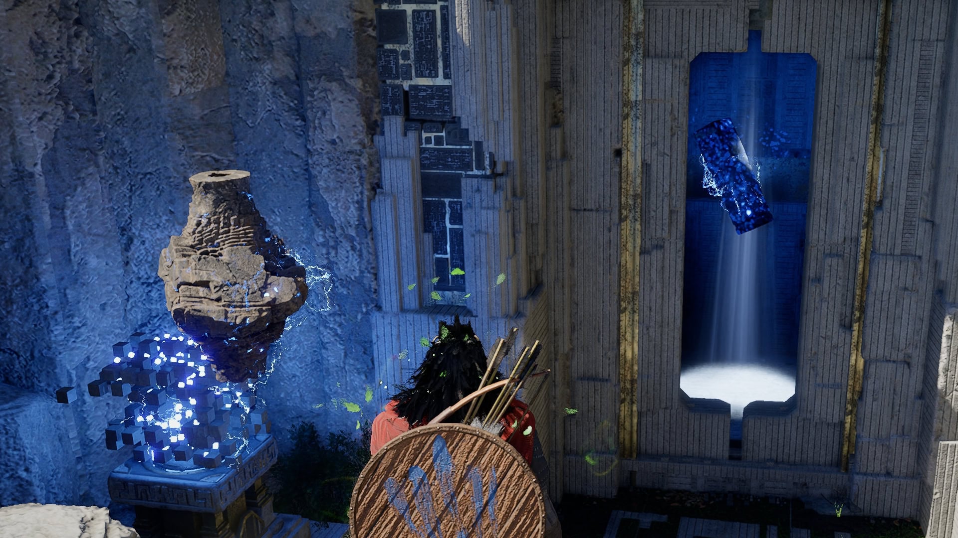 Use the Kuku Pot to power remove the barrier and get the power source