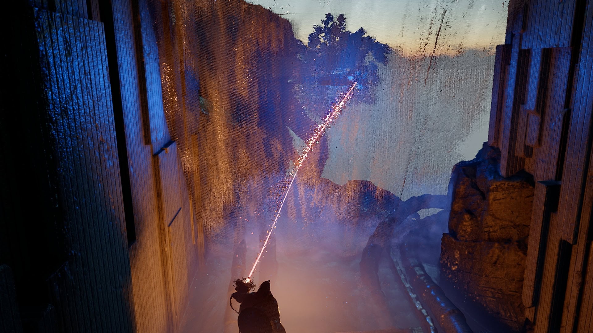 Push the power source through the water and as high as possible