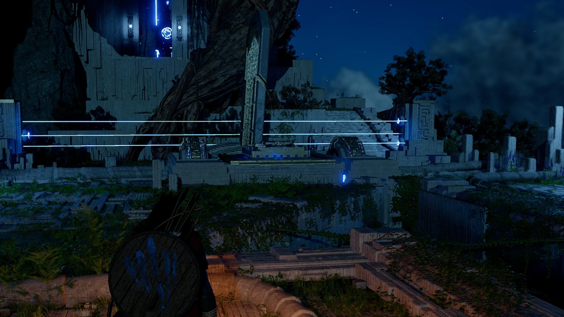 View from the top platform, the traps